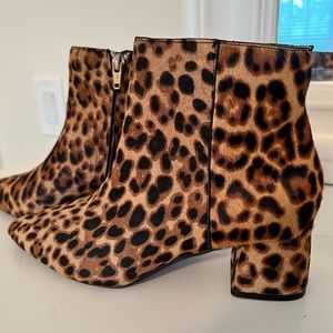 BRAND NEW Alex Marie Tionna Leopard Haircalf Block Heel Booties